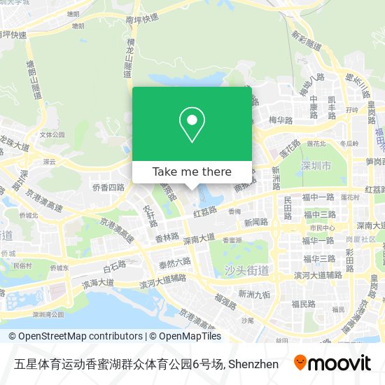 五星体育运动香蜜湖群众体育公园6号场 map