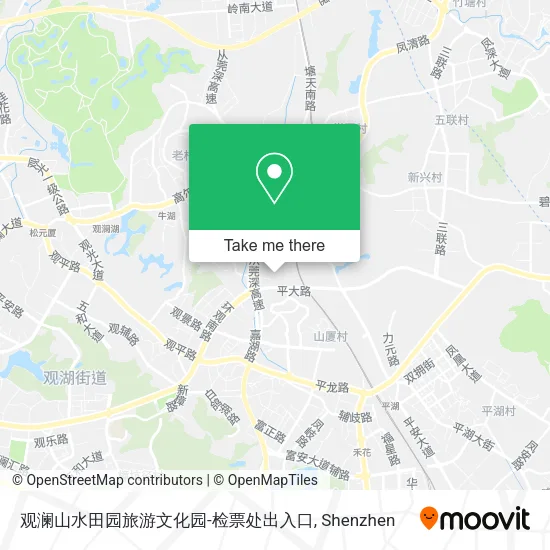 观澜山水田园旅游文化园-检票处出入口 map