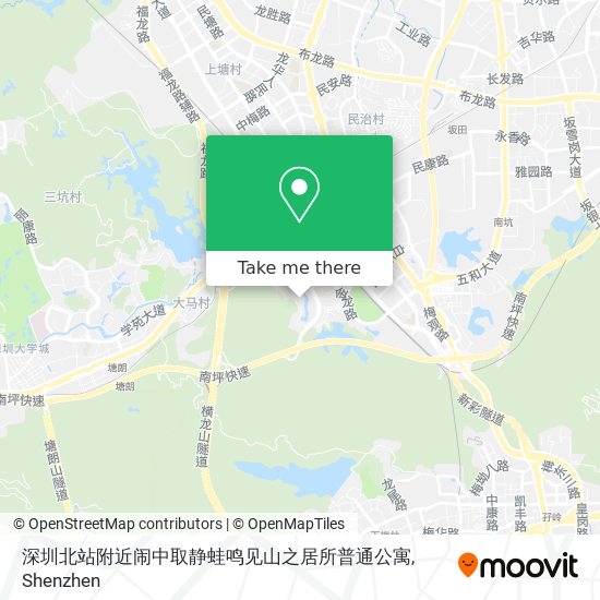 深圳北站附近闹中取静蛙鸣见山之居所普通公寓 map