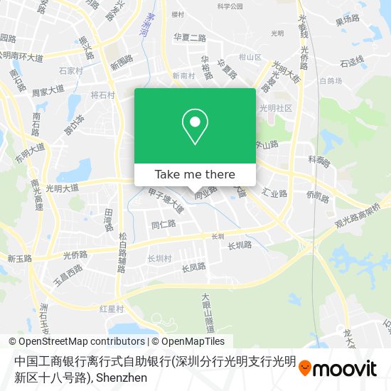 中国工商银行离行式自助银行(深圳分行光明支行光明新区十八号路) map