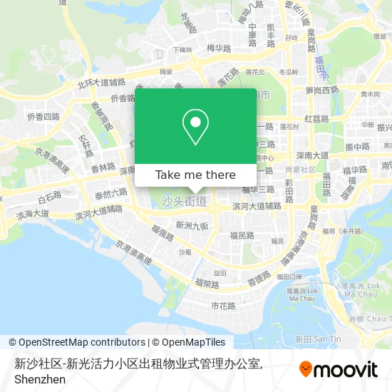 新沙社区-新光活力小区出租物业式管理办公室 map