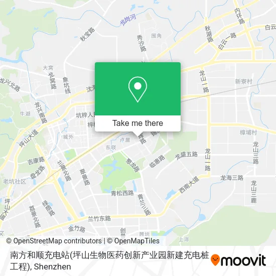 南方和顺充电站(坪山生物医药创新产业园新建充电桩工程) map