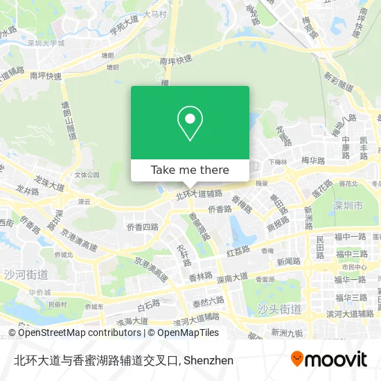 北环大道与香蜜湖路辅道交叉口 map