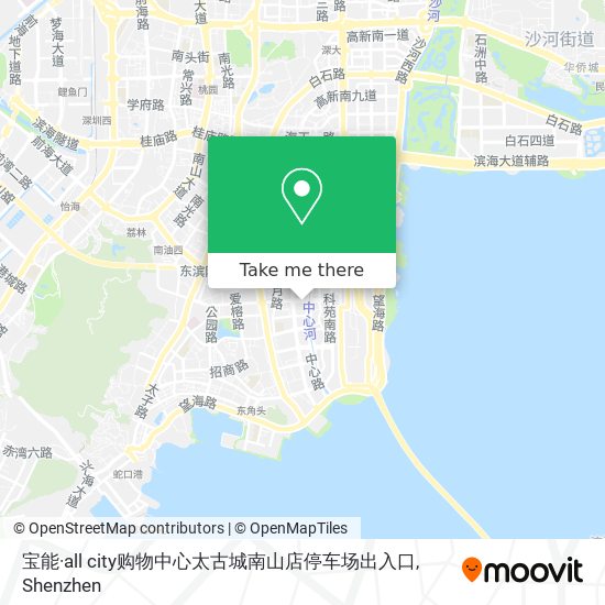 宝能·all city购物中心太古城南山店停车场出入口 map