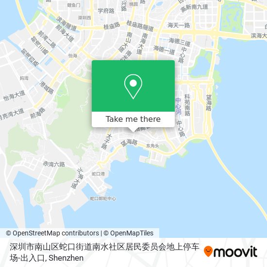 深圳市南山区蛇口街道南水社区居民委员会地上停车场-出入口 map