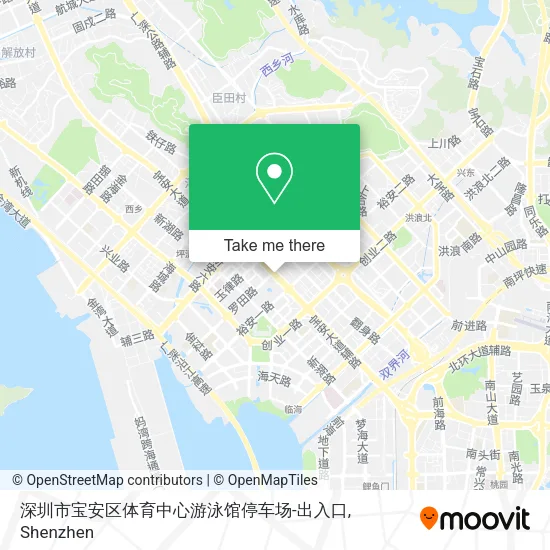 深圳市宝安区体育中心游泳馆停车场-出入口 map