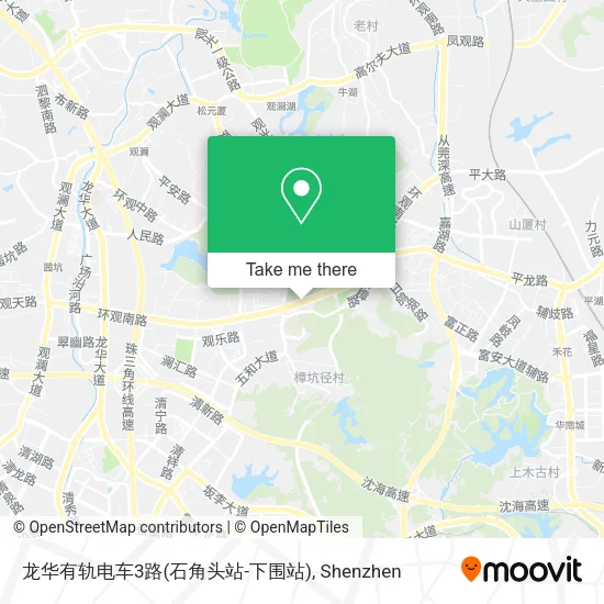 龙华有轨电车3路(石角头站-下围站) map