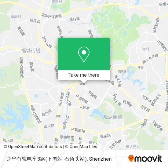 龙华有轨电车3路(下围站-石角头站) map