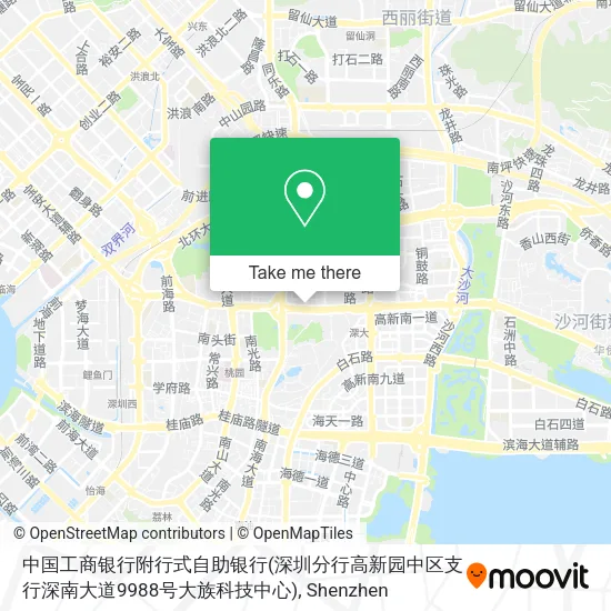中国工商银行附行式自助银行(深圳分行高新园中区支行深南大道9988号大族科技中心) map