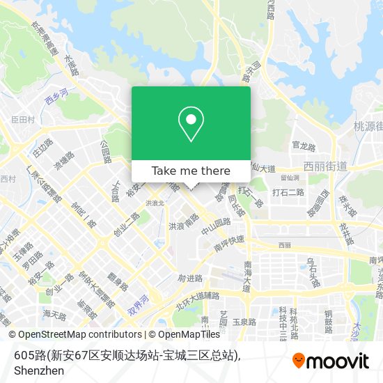 605路(新安67区安顺达场站-宝城三区总站) map