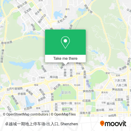 卓越城一期地上停车场-出入口 map