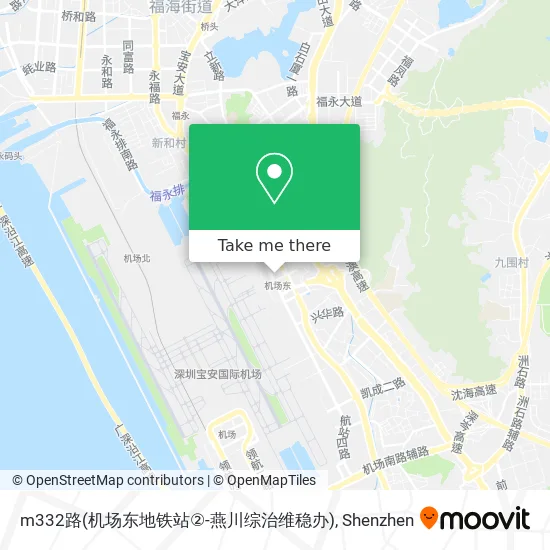 m332路(机场东地铁站②-燕川综治维稳办) map