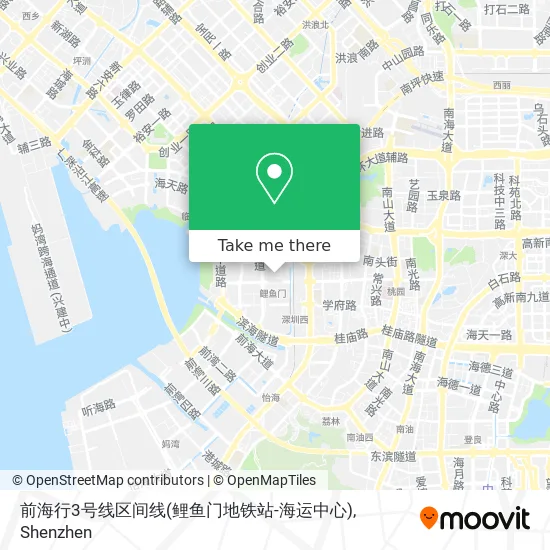 前海行3号线区间线(鲤鱼门地铁站-海运中心) map