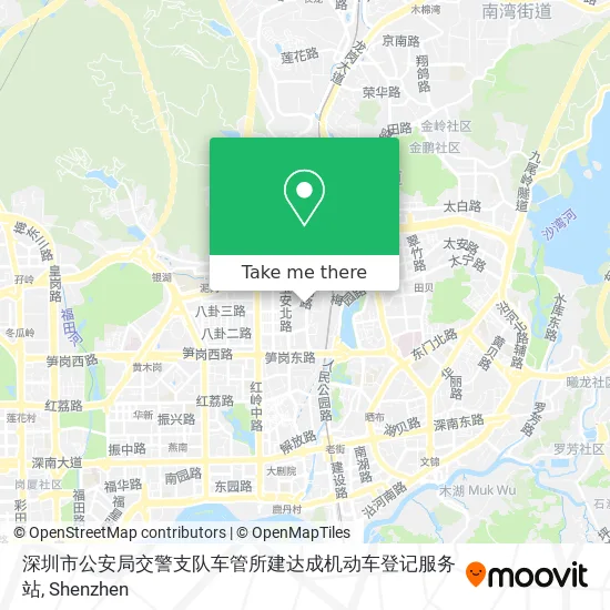 深圳市公安局交警支队车管所建达成机动车登记服务站 map