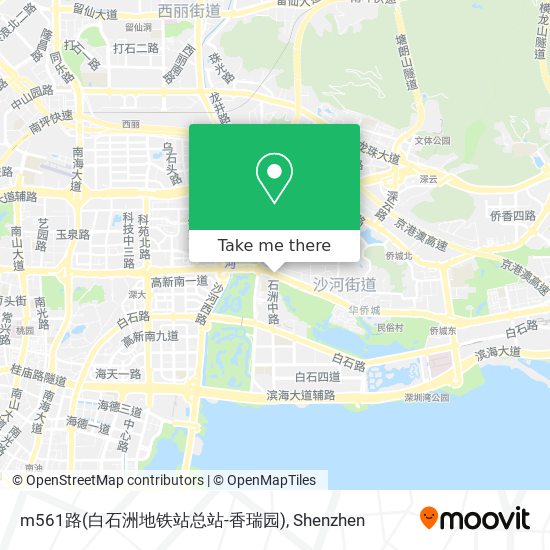 m561路(白石洲地铁站总站-香瑞园) map