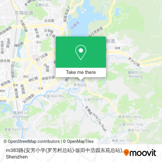 m383路(安芳小学(罗芳村总站)-坂田中浩园东苑总站) map