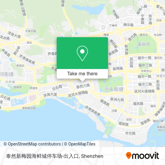 泰然新梅园海鲜城停车场-出入口 map