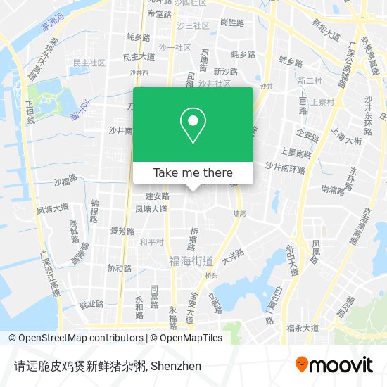 请远脆皮鸡煲新鲜猪杂粥 map