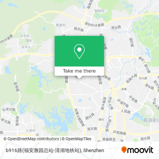 b916路(福安雅园总站-清湖地铁站) map