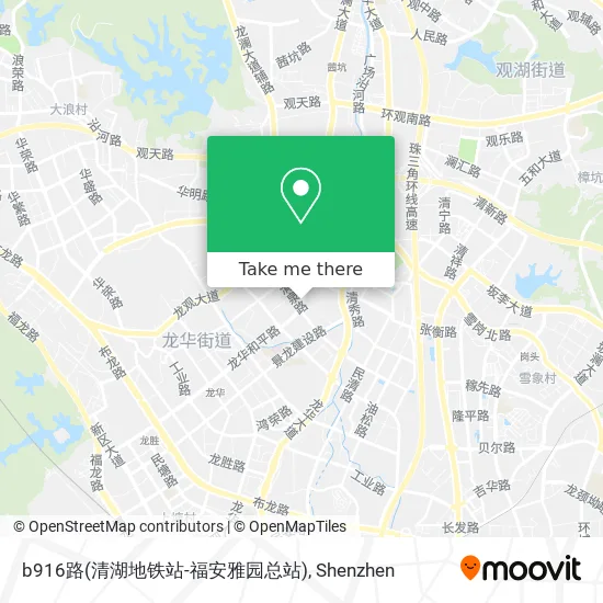b916路(清湖地铁站-福安雅园总站) map