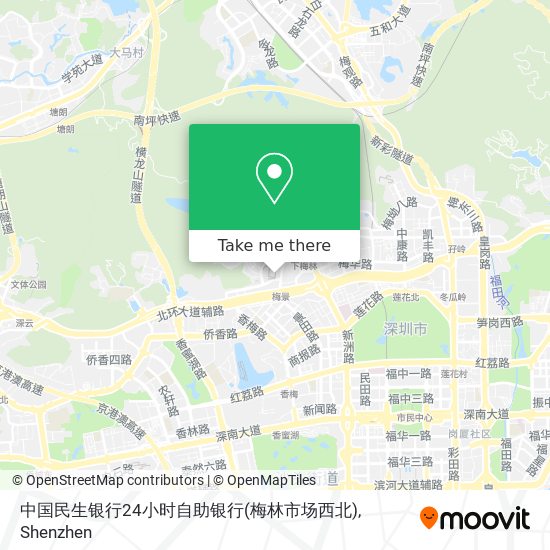 中国民生银行24小时自助银行(梅林市场西北) map