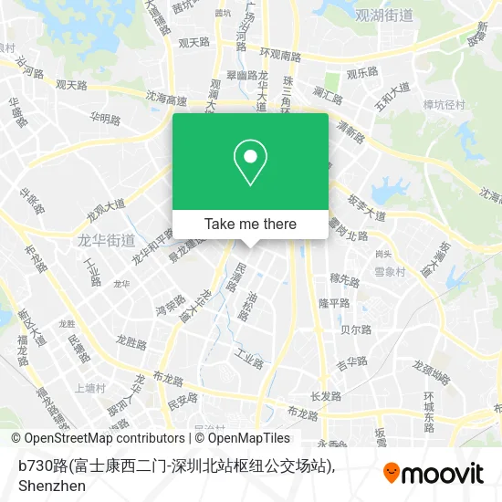 b730路(富士康西二门-深圳北站枢纽公交场站) map