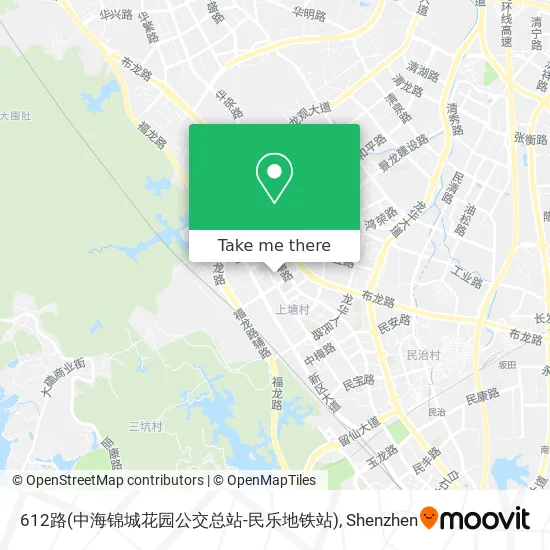 612路(中海锦城花园公交总站-民乐地铁站) map