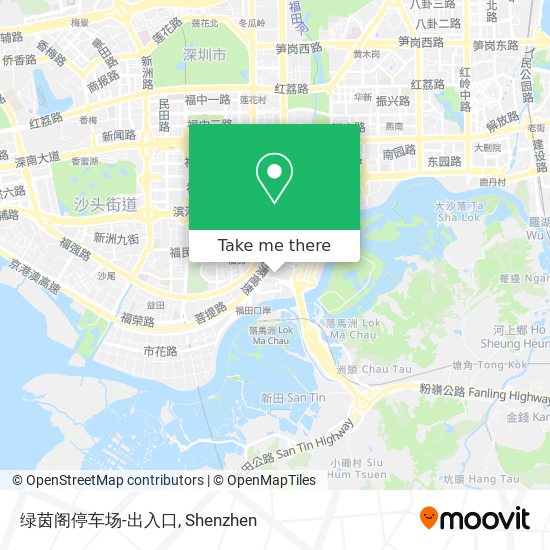 绿茵阁停车场-出入口 map