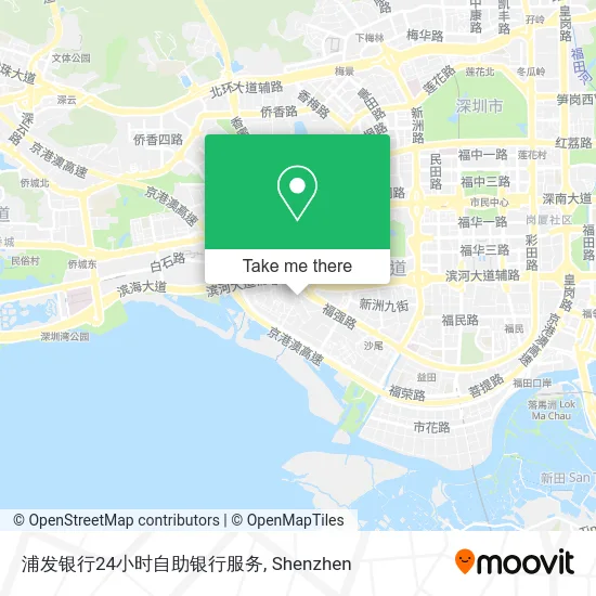 浦发银行24小时自助银行服务 map
