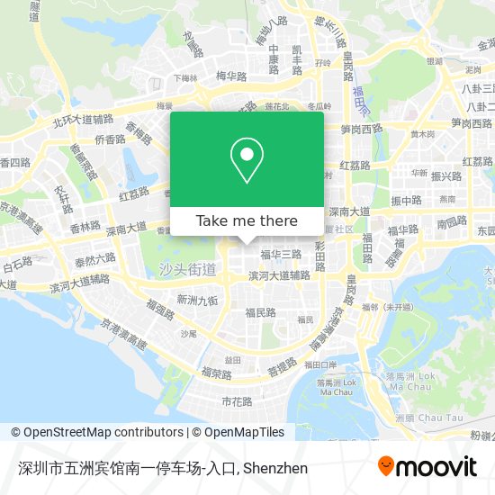 深圳市五洲宾馆南一停车场-入口 map