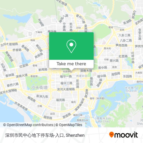 深圳市民中心地下停车场-入口 map