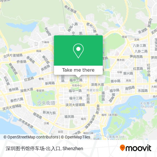 深圳图书馆停车场-出入口 map