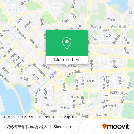 宝安科技馆停车场-出入口 map