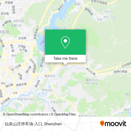 仙泉山庄停车场-入口 map