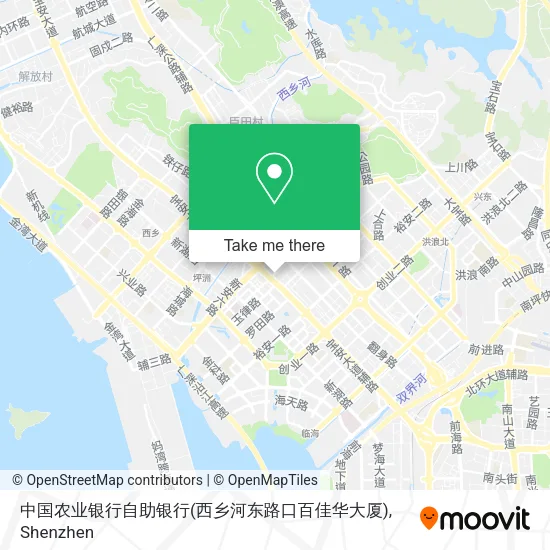 中国农业银行自助银行(西乡河东路口百佳华大厦) map