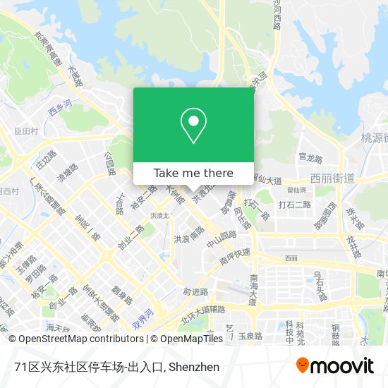 71区兴东社区停车场-出入口 map