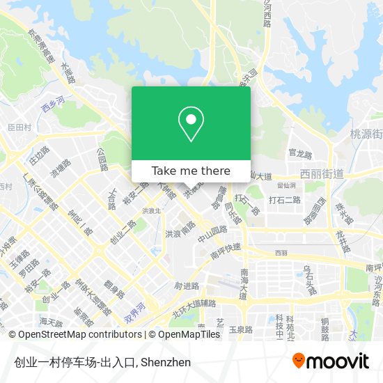 创业一村停车场-出入口 map