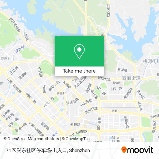 71区兴东社区停车场-出入口 map
