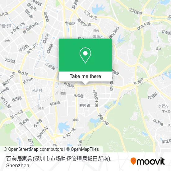 百美居家具(深圳市市场监督管理局坂田所南) map