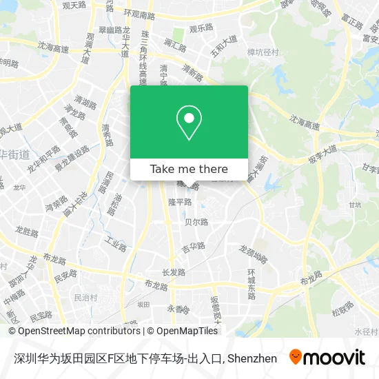 深圳华为坂田园区F区地下停车场-出入口 map