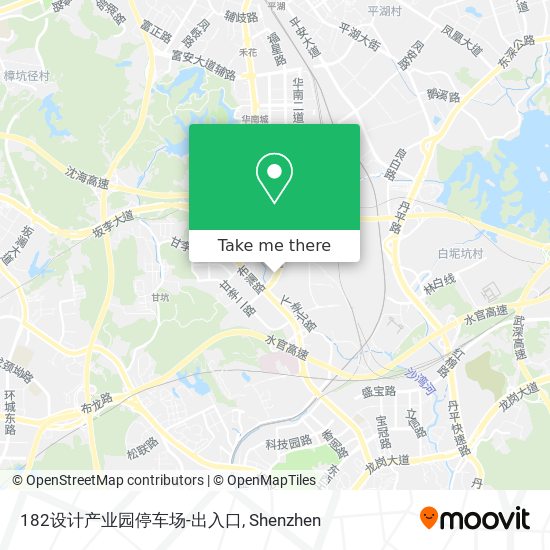 182设计产业园停车场-出入口 map