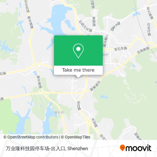 万业隆科技园停车场-出入口 map