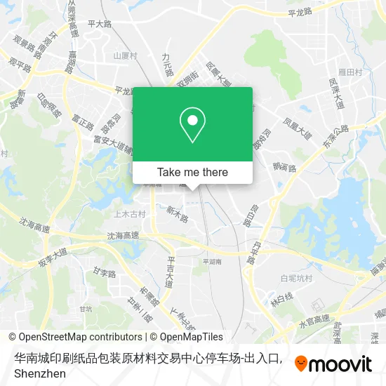 华南城印刷纸品包装原材料交易中心停车场-出入口 map