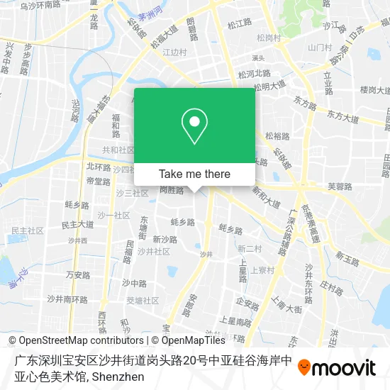 广东深圳宝安区沙井街道岗头路20号中亚硅谷海岸中亚心色美术馆 map