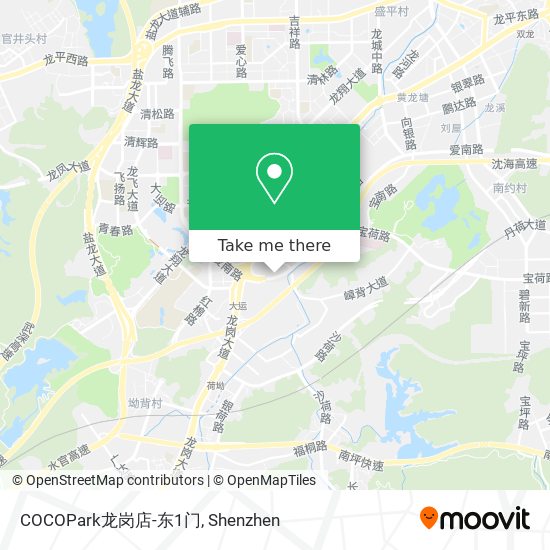 COCOPark龙岗店-东1门 map