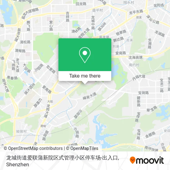 龙城街道爱联蒲新院区式管理小区停车场-出入口 map
