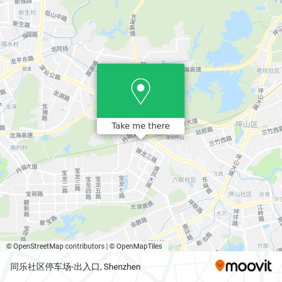 同乐社区停车场-出入口 map