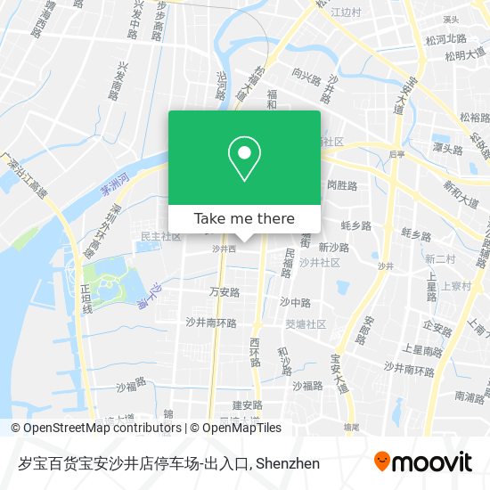 岁宝百货宝安沙井店停车场-出入口 map