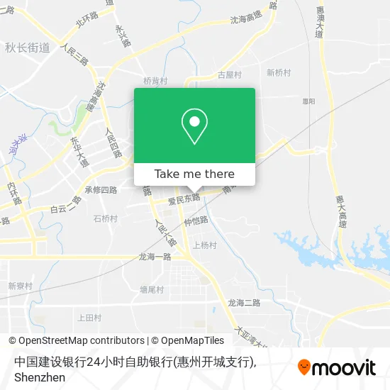 中国建设银行24小时自助银行(惠州开城支行) map
