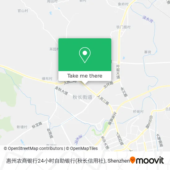惠州农商银行24小时自助银行(秋长信用社) map